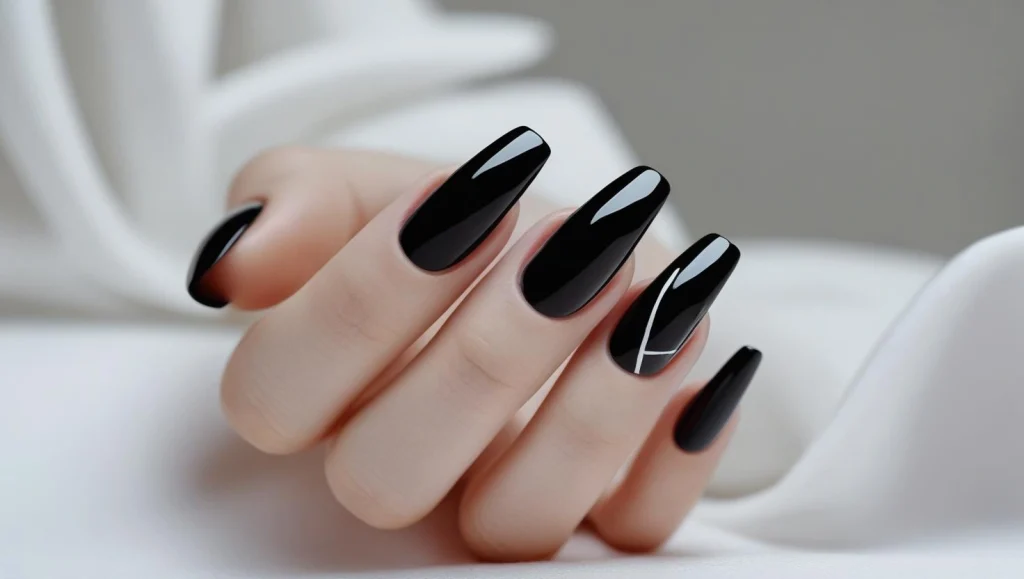 Black Simple Nails Black Simple Nails