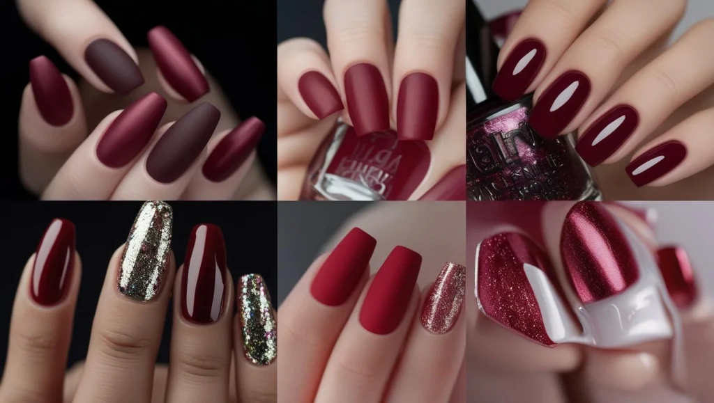 Dark Cherry Red Nails Dark Cherry Red Nails