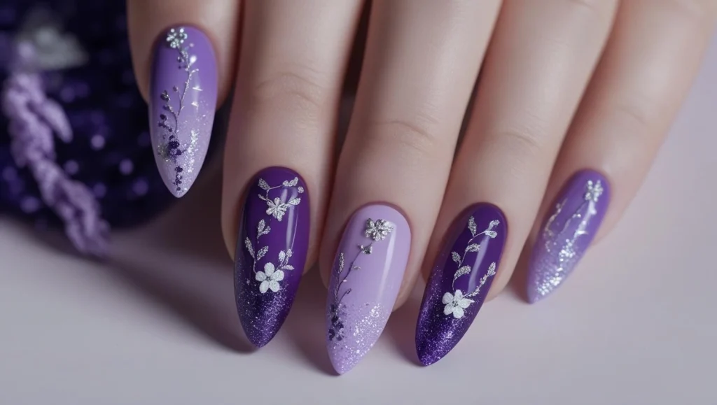 Purple Nail Art Purple Nail Art